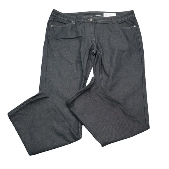 Apparel Collection Jeans Womens 16 Black Straight Mid Rise Button Denim Pants - Picture 1 of 16